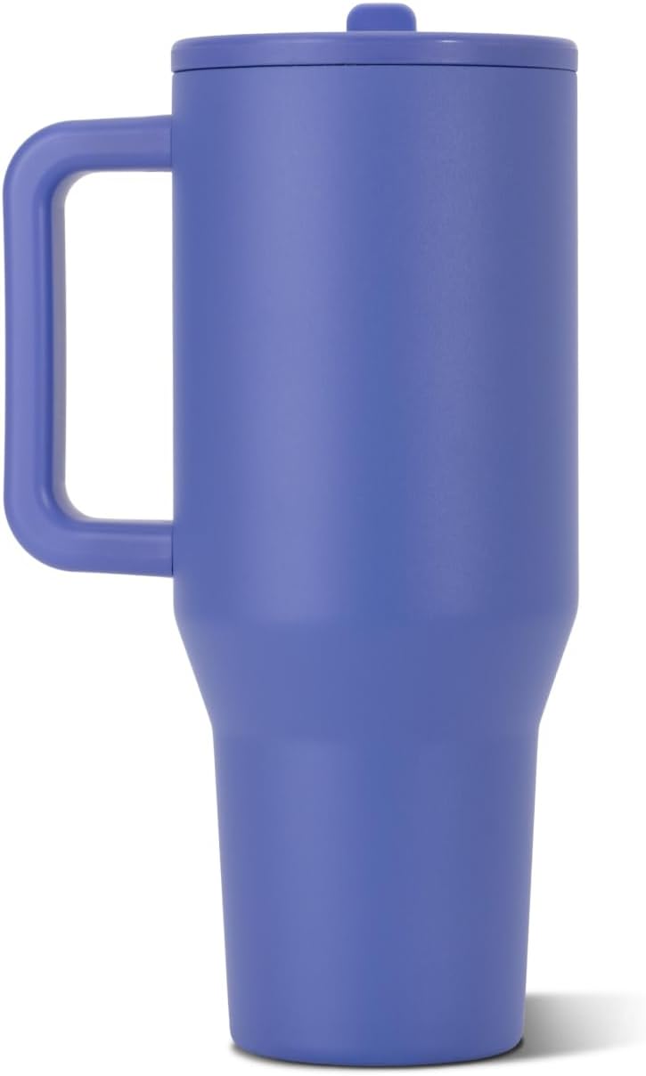 Traveler 40oz, Insulated Tumbler with Handle & Straw, Lemon Lime