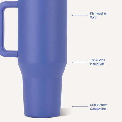 Traveler 40oz, Insulated Tumbler with Handle & Straw, Lemon Lime