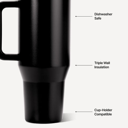 Traveler 40oz, Insulated Tumbler with Handle & Straw, Lemon Lime