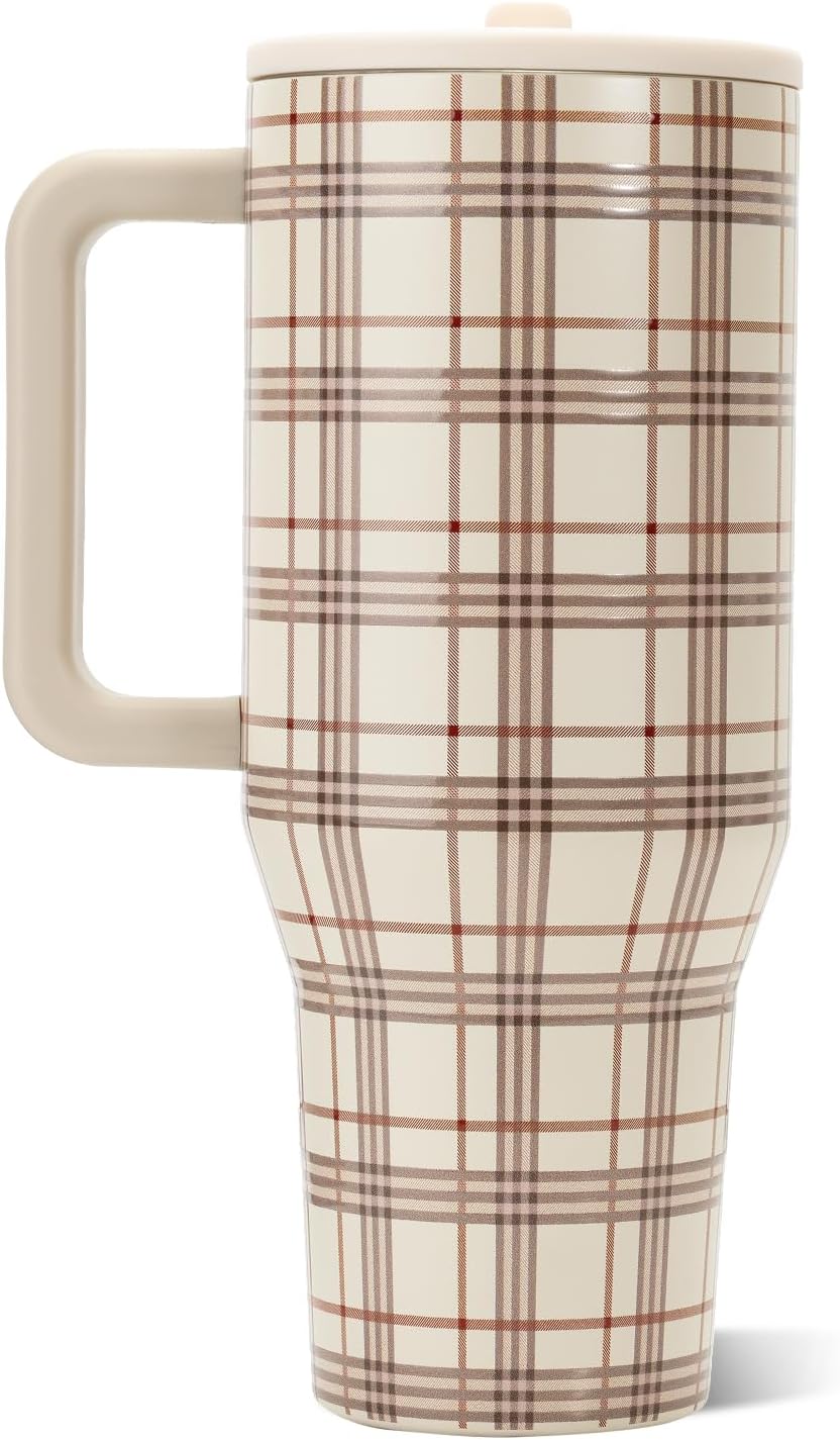 Traveler 40oz, Insulated Tumbler with Handle & Straw, Lemon Lime