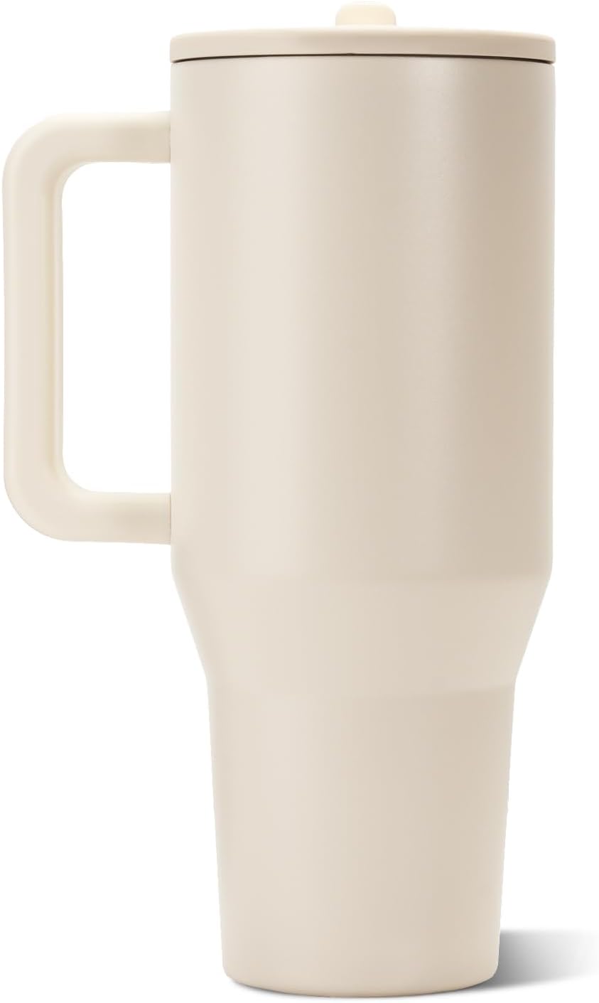 Traveler 40oz, Insulated Tumbler with Handle & Straw, Lemon Lime