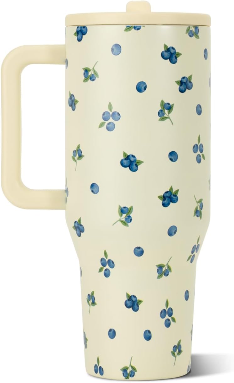 Traveler 40oz, Insulated Tumbler with Handle & Straw, Lemon Lime