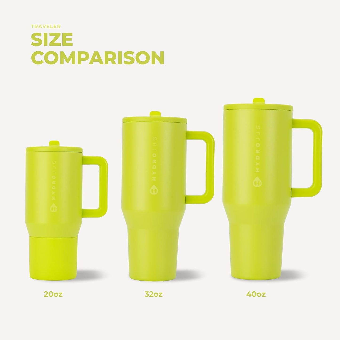 Traveler 40oz, Insulated Tumbler with Handle & Straw, Lemon Lime