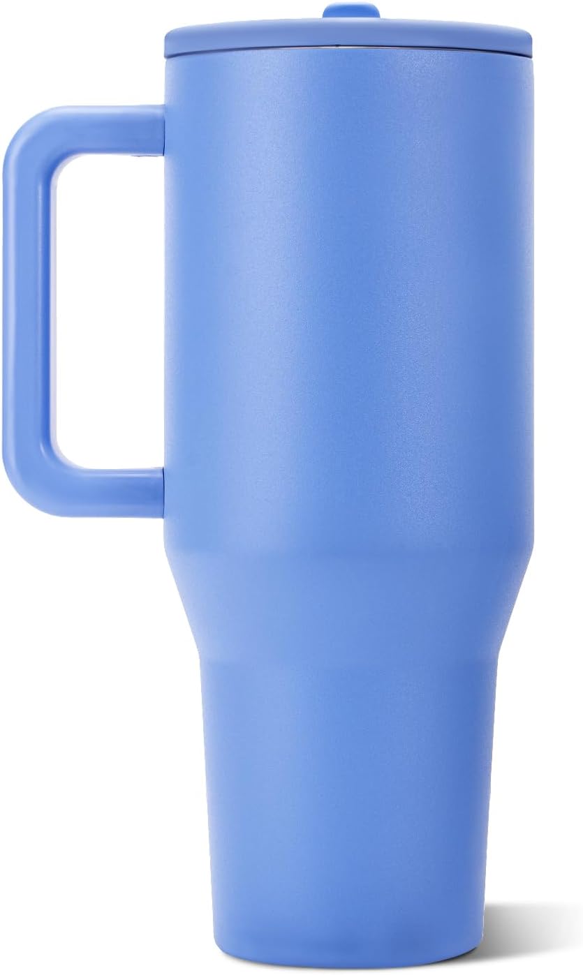 Traveler 40oz, Insulated Tumbler with Handle & Straw, Lemon Lime