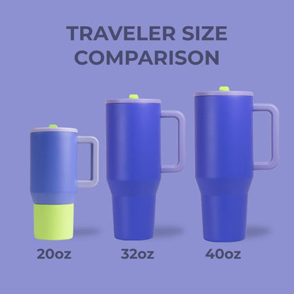 Traveler 40oz, Insulated Tumbler with Handle & Straw, Lemon Lime
