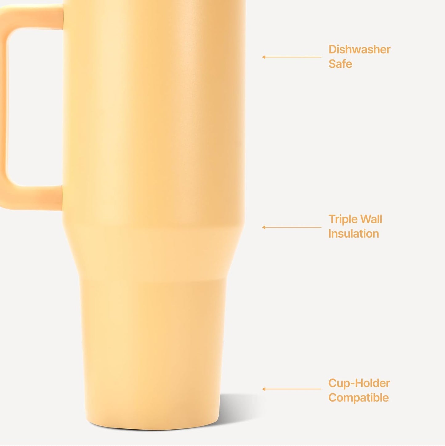 Traveler 40oz, Insulated Tumbler with Handle & Straw, Lemon Lime