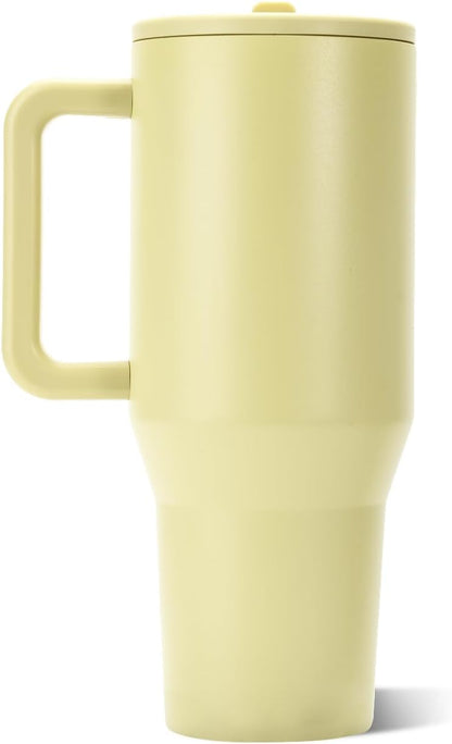 Traveler 40oz, Insulated Tumbler with Handle & Straw, Lemon Lime