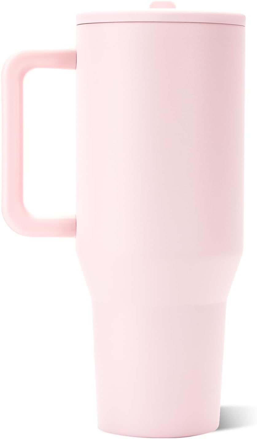 Traveler 40oz, Insulated Tumbler with Handle & Straw, Lemon Lime