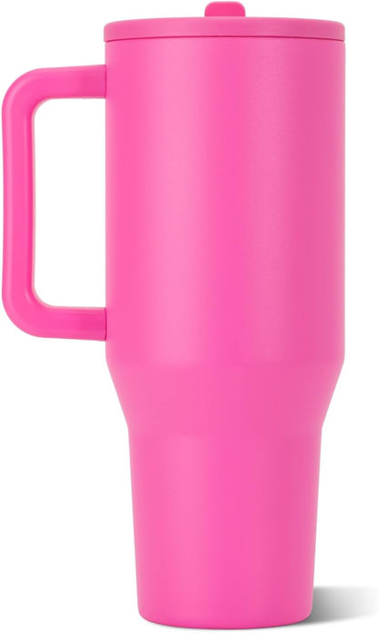 Traveler 40oz, Insulated Tumbler with Handle & Straw, Lemon Lime