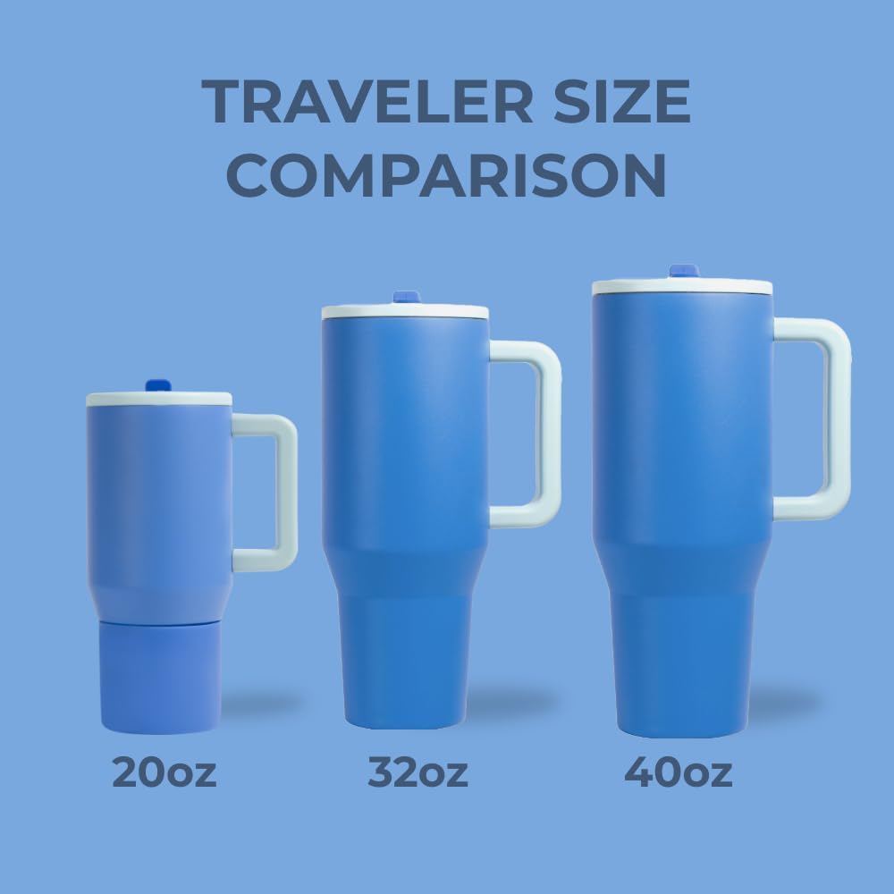 Traveler 40oz, Insulated Tumbler with Handle & Straw, Lemon Lime
