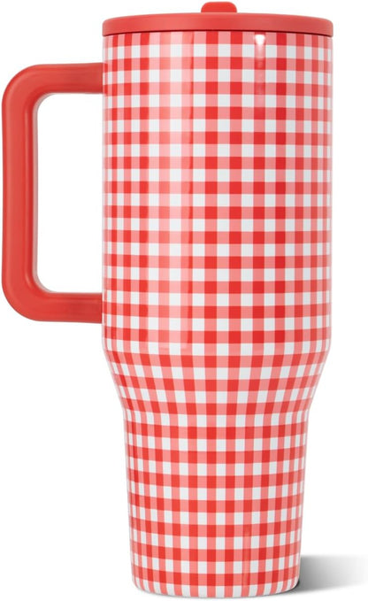 Traveler 40oz, Insulated Tumbler with Handle & Straw, Lemon Lime