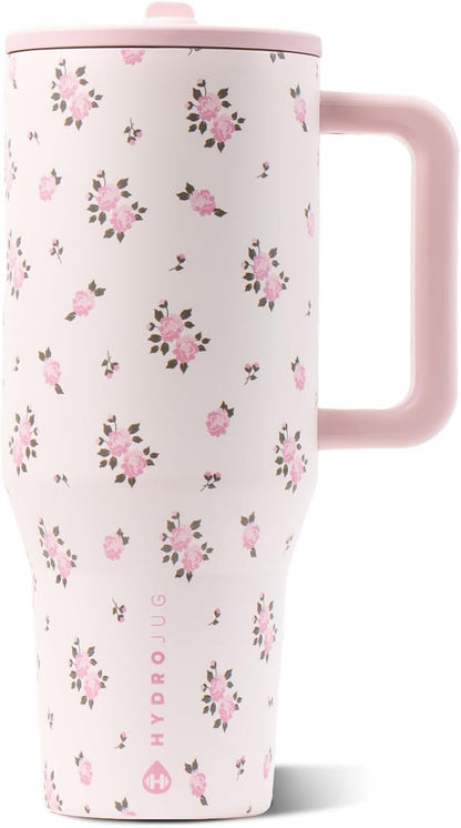 Traveler 40oz, Insulated Tumbler with Handle & Straw, Lemon Lime
