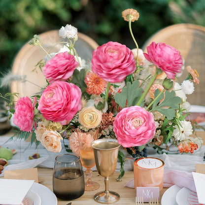 Real Touch Yellow Ranunculus Artificial Flowers 6PCS Artificial Peonies Faux Ranunculus with Stem for DIY Wedding Bouquet Party Table Home Decor(Yellow)