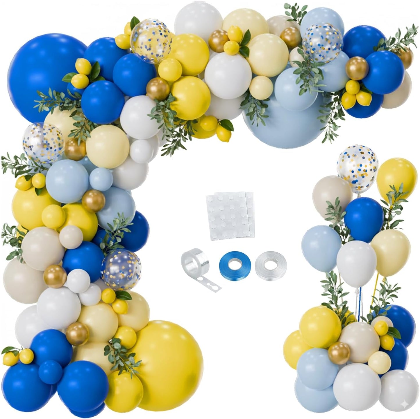 Royal Blue Yellow Lemon La Dolce Vita Italian Summer Balloon Arch Kit | Birthday Bridal Shower Wedding Bachelorette Graduation Amalfi Coast Decoration Balloons