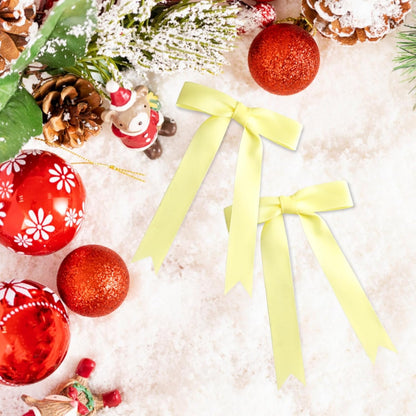 Meseey 30 Pcs 5x7 Inch Yellow Grosgrain Ribbon Bows with Twist Ties, Pre-Tied Bright Decorative Bows for Gift Wrapping, Wedding, Birthday, Graduation, Holiday, Party Decor and DIY Crafts