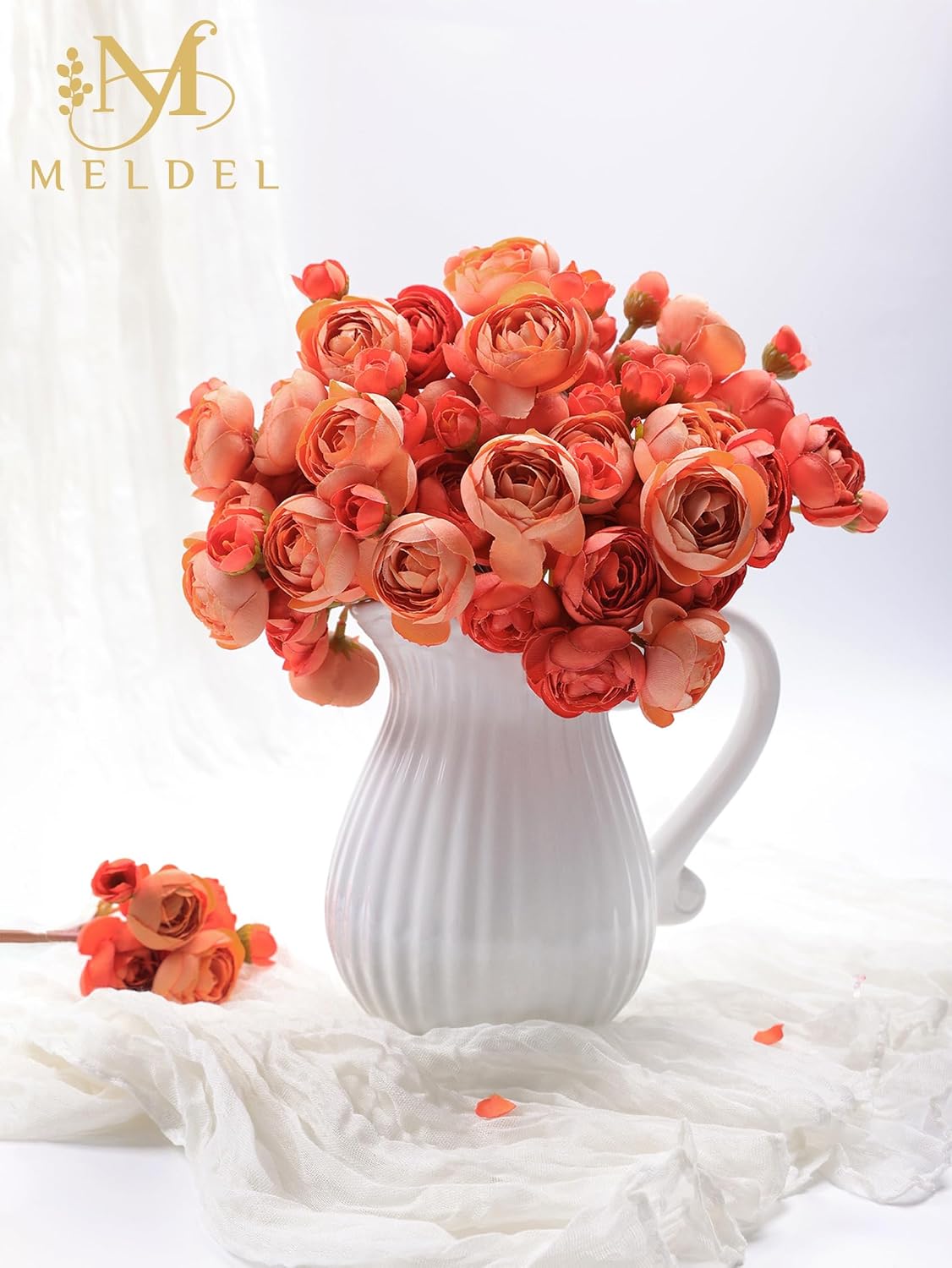 32Pcs Yellow Ranunculus Artificial Flowers for DIY Home Wedding | Fake Peonies, Real Touch Silk Faux Mini Ranunculus Filler Flowers Bulk for Vase Centerpieces, Bridal Shower Decor