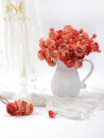 32Pcs Yellow Ranunculus Artificial Flowers for DIY Home Wedding | Fake Peonies, Real Touch Silk Faux Mini Ranunculus Filler Flowers Bulk for Vase Centerpieces, Bridal Shower Decor