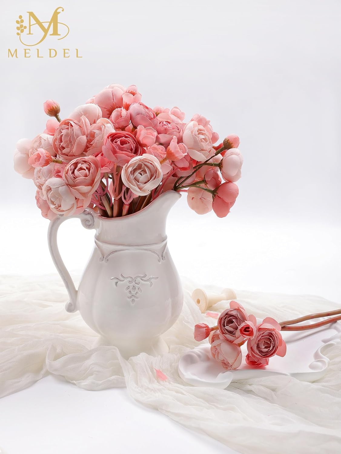 32Pcs Yellow Ranunculus Artificial Flowers for DIY Home Wedding | Fake Peonies, Real Touch Silk Faux Mini Ranunculus Filler Flowers Bulk for Vase Centerpieces, Bridal Shower Decor