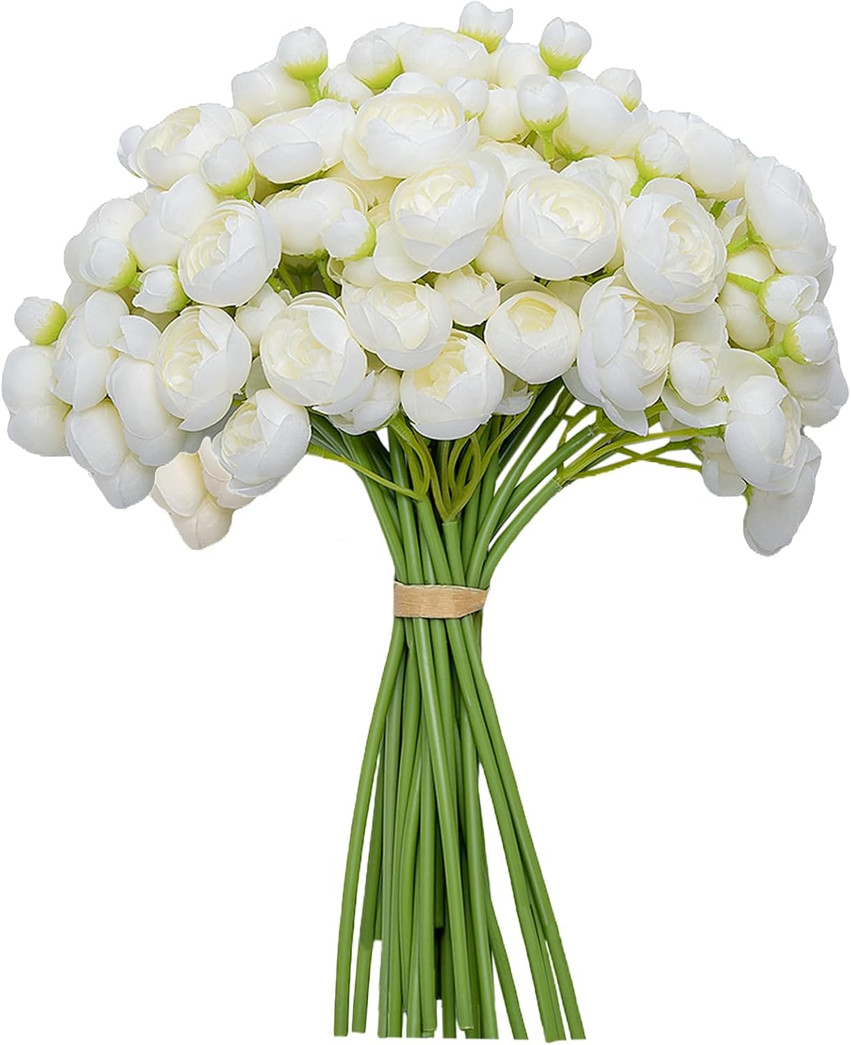 32Pcs Yellow Ranunculus Artificial Flowers for DIY Home Wedding | Fake Peonies, Real Touch Silk Faux Mini Ranunculus Filler Flowers Bulk for Vase Centerpieces, Bridal Shower Decor
