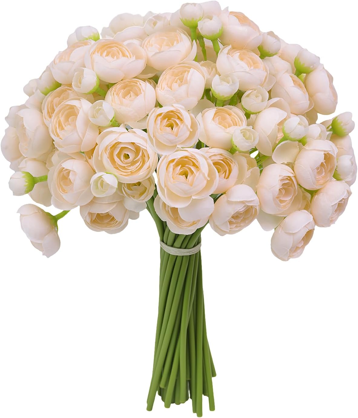 32Pcs Yellow Ranunculus Artificial Flowers for DIY Home Wedding | Fake Peonies, Real Touch Silk Faux Mini Ranunculus Filler Flowers Bulk for Vase Centerpieces, Bridal Shower Decor