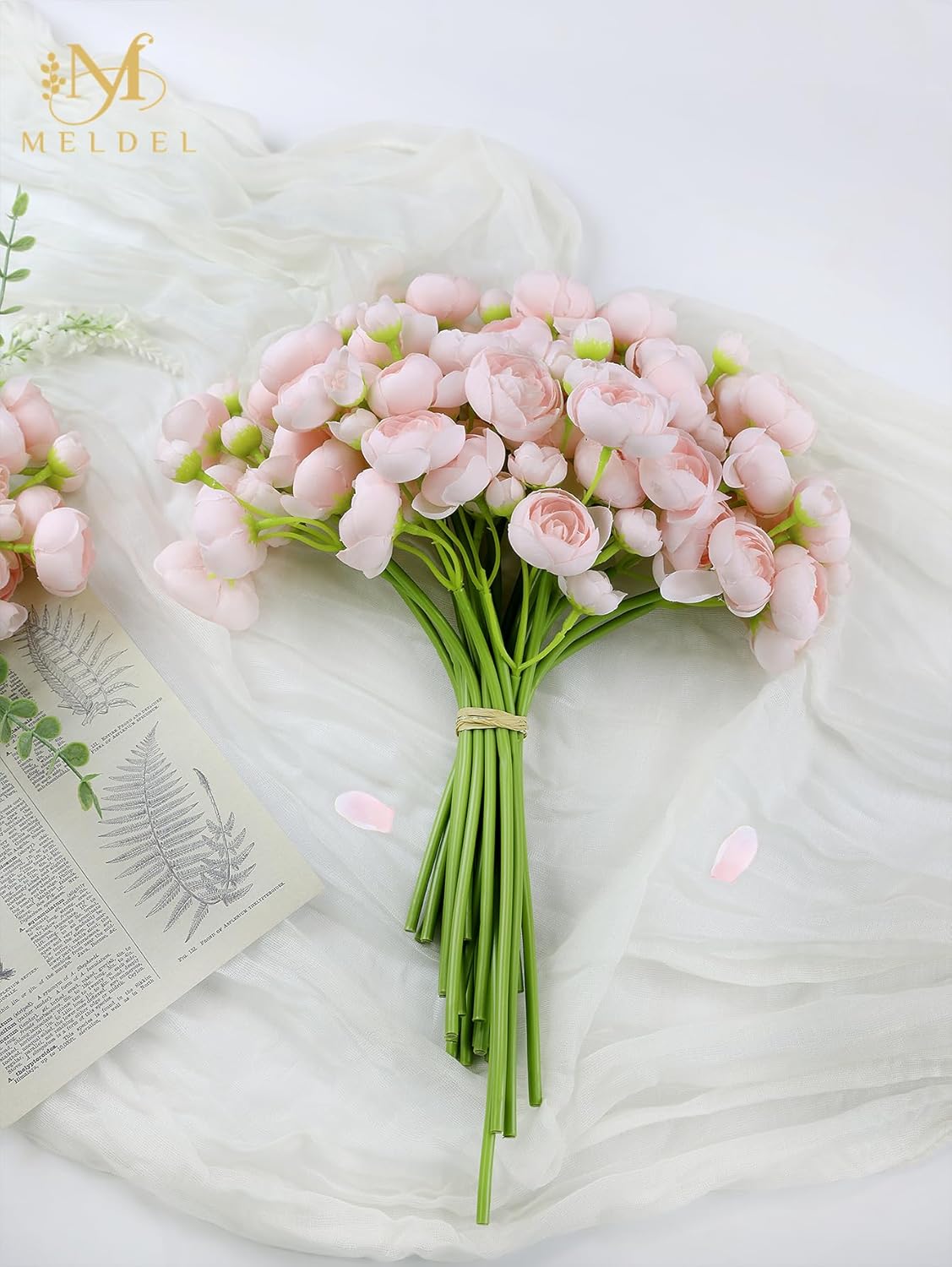 32Pcs Yellow Ranunculus Artificial Flowers for DIY Home Wedding | Fake Peonies, Real Touch Silk Faux Mini Ranunculus Filler Flowers Bulk for Vase Centerpieces, Bridal Shower Decor