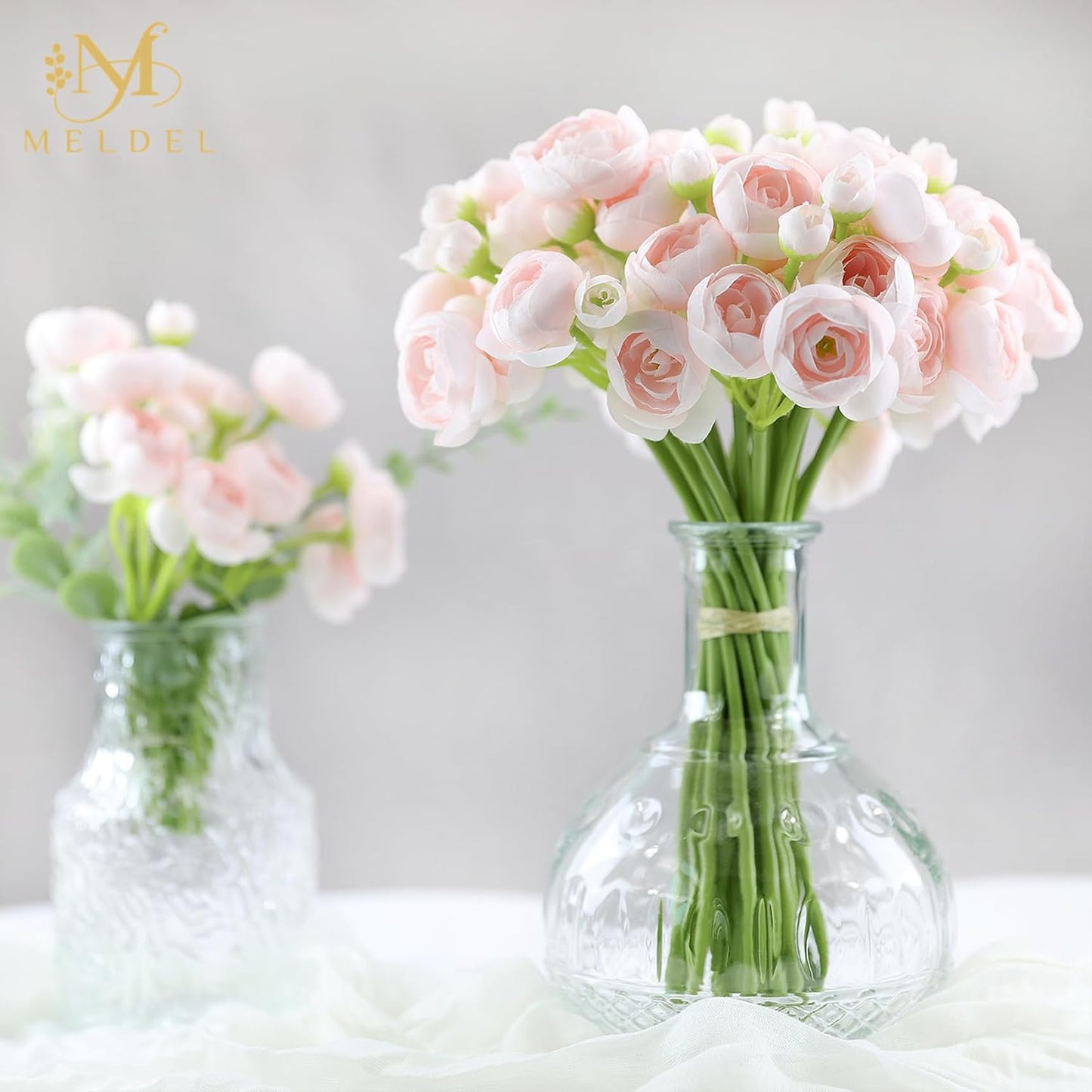 32Pcs Yellow Ranunculus Artificial Flowers for DIY Home Wedding | Fake Peonies, Real Touch Silk Faux Mini Ranunculus Filler Flowers Bulk for Vase Centerpieces, Bridal Shower Decor