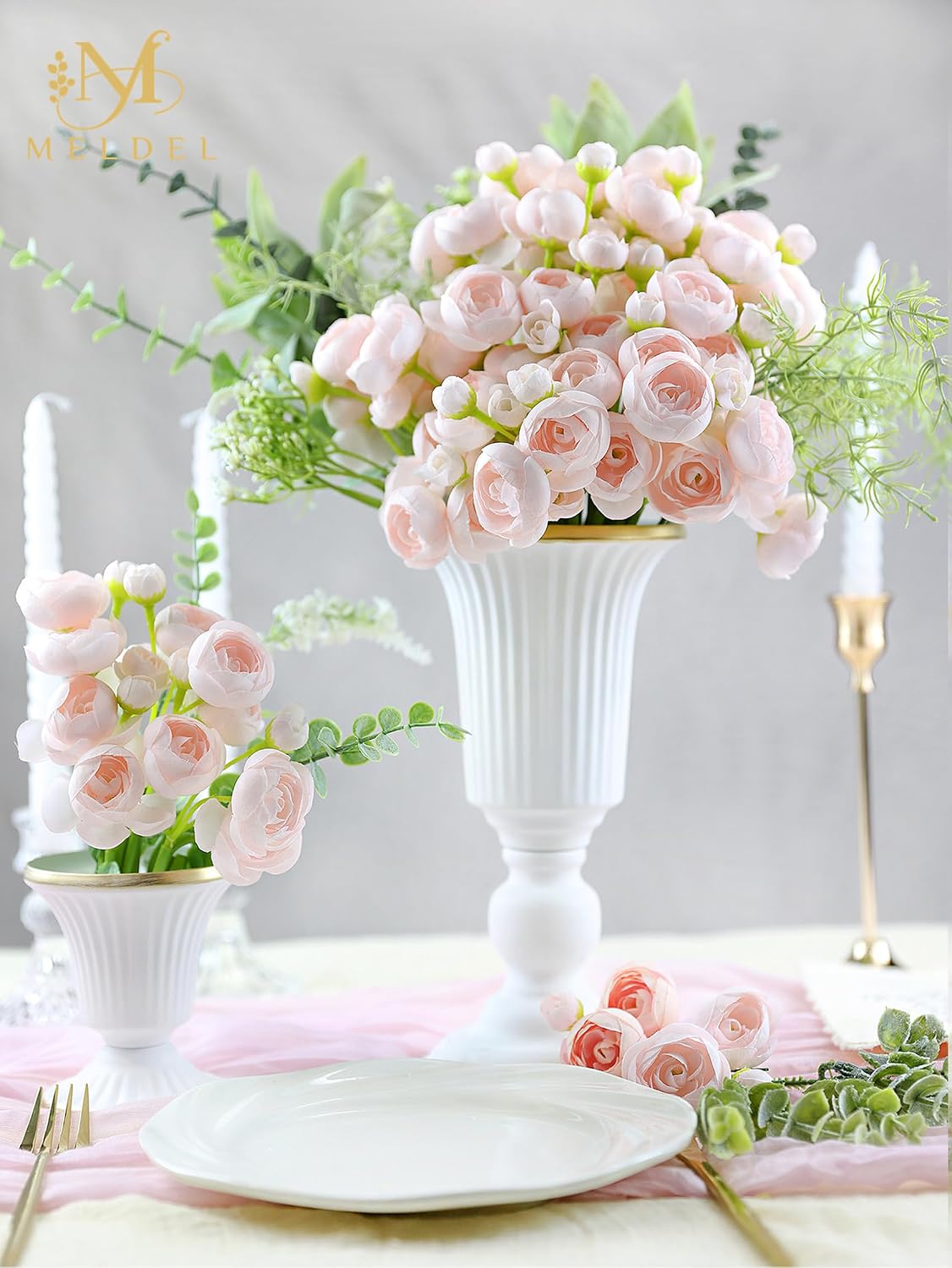 32Pcs Yellow Ranunculus Artificial Flowers for DIY Home Wedding | Fake Peonies, Real Touch Silk Faux Mini Ranunculus Filler Flowers Bulk for Vase Centerpieces, Bridal Shower Decor
