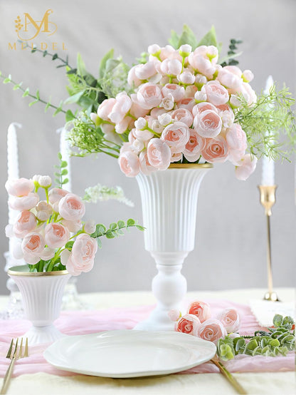 32Pcs Yellow Ranunculus Artificial Flowers for DIY Home Wedding | Fake Peonies, Real Touch Silk Faux Mini Ranunculus Filler Flowers Bulk for Vase Centerpieces, Bridal Shower Decor
