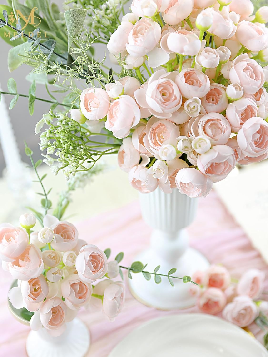 32Pcs Yellow Ranunculus Artificial Flowers for DIY Home Wedding | Fake Peonies, Real Touch Silk Faux Mini Ranunculus Filler Flowers Bulk for Vase Centerpieces, Bridal Shower Decor