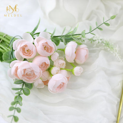 32Pcs Yellow Ranunculus Artificial Flowers for DIY Home Wedding | Fake Peonies, Real Touch Silk Faux Mini Ranunculus Filler Flowers Bulk for Vase Centerpieces, Bridal Shower Decor