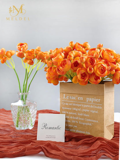 32Pcs Yellow Ranunculus Artificial Flowers for DIY Home Wedding | Fake Peonies, Real Touch Silk Faux Mini Ranunculus Filler Flowers Bulk for Vase Centerpieces, Bridal Shower Decor