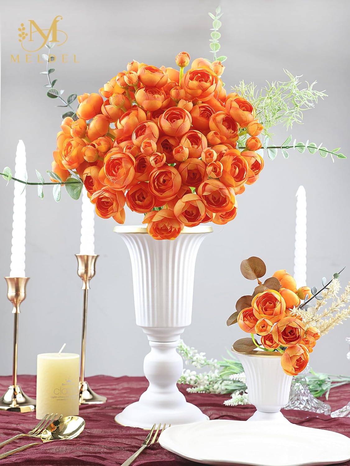 32Pcs Yellow Ranunculus Artificial Flowers for DIY Home Wedding | Fake Peonies, Real Touch Silk Faux Mini Ranunculus Filler Flowers Bulk for Vase Centerpieces, Bridal Shower Decor