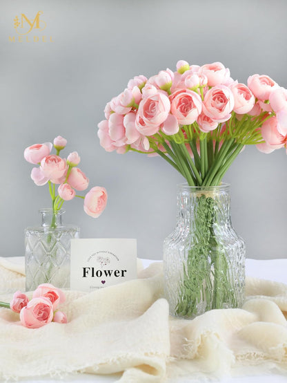 32Pcs Yellow Ranunculus Artificial Flowers for DIY Home Wedding | Fake Peonies, Real Touch Silk Faux Mini Ranunculus Filler Flowers Bulk for Vase Centerpieces, Bridal Shower Decor