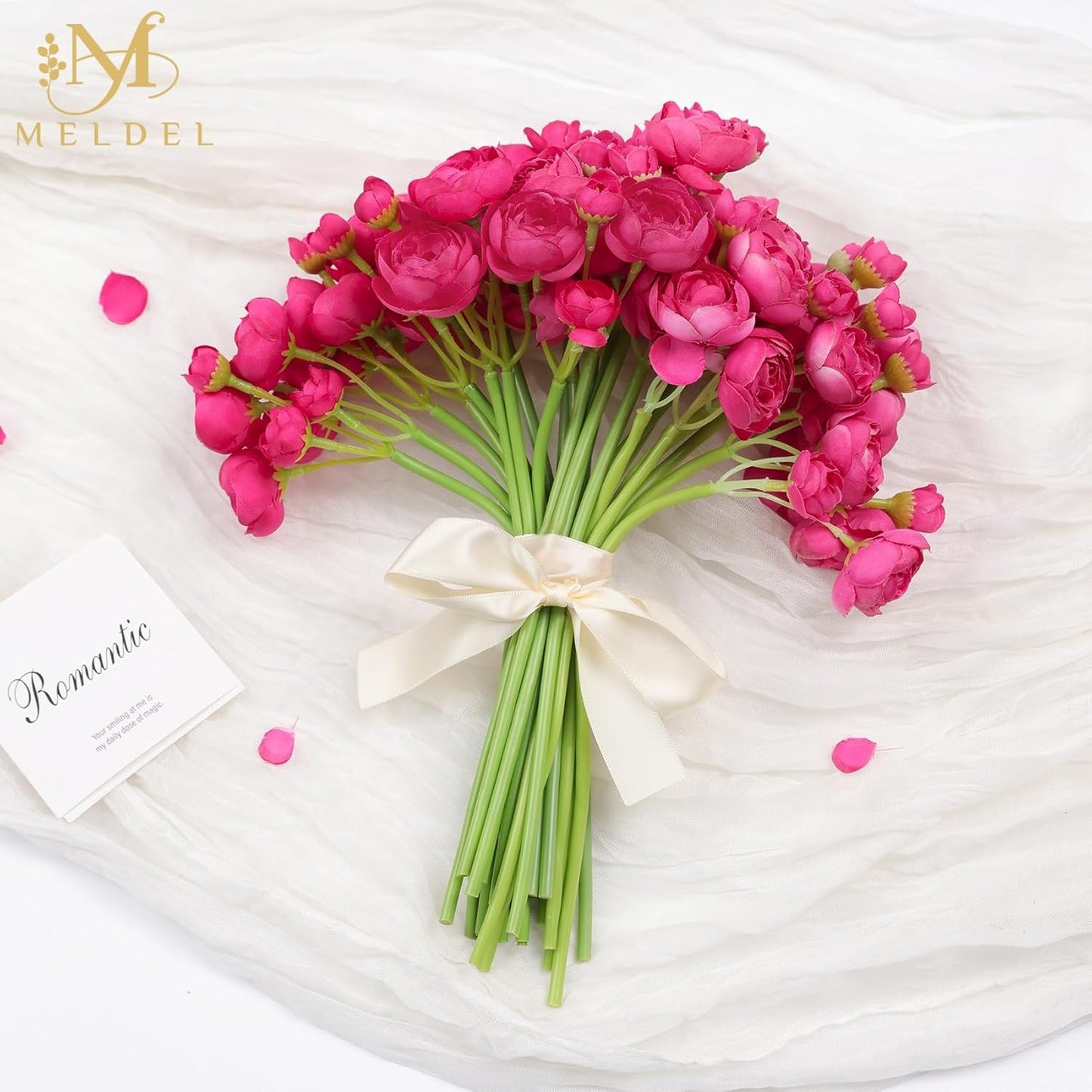 32Pcs Yellow Ranunculus Artificial Flowers for DIY Home Wedding | Fake Peonies, Real Touch Silk Faux Mini Ranunculus Filler Flowers Bulk for Vase Centerpieces, Bridal Shower Decor