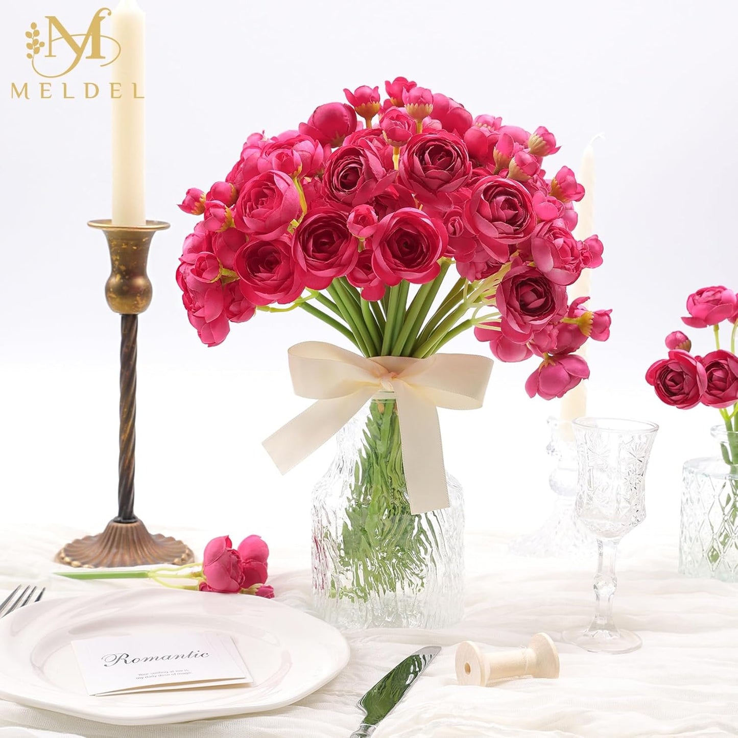 32Pcs Yellow Ranunculus Artificial Flowers for DIY Home Wedding | Fake Peonies, Real Touch Silk Faux Mini Ranunculus Filler Flowers Bulk for Vase Centerpieces, Bridal Shower Decor