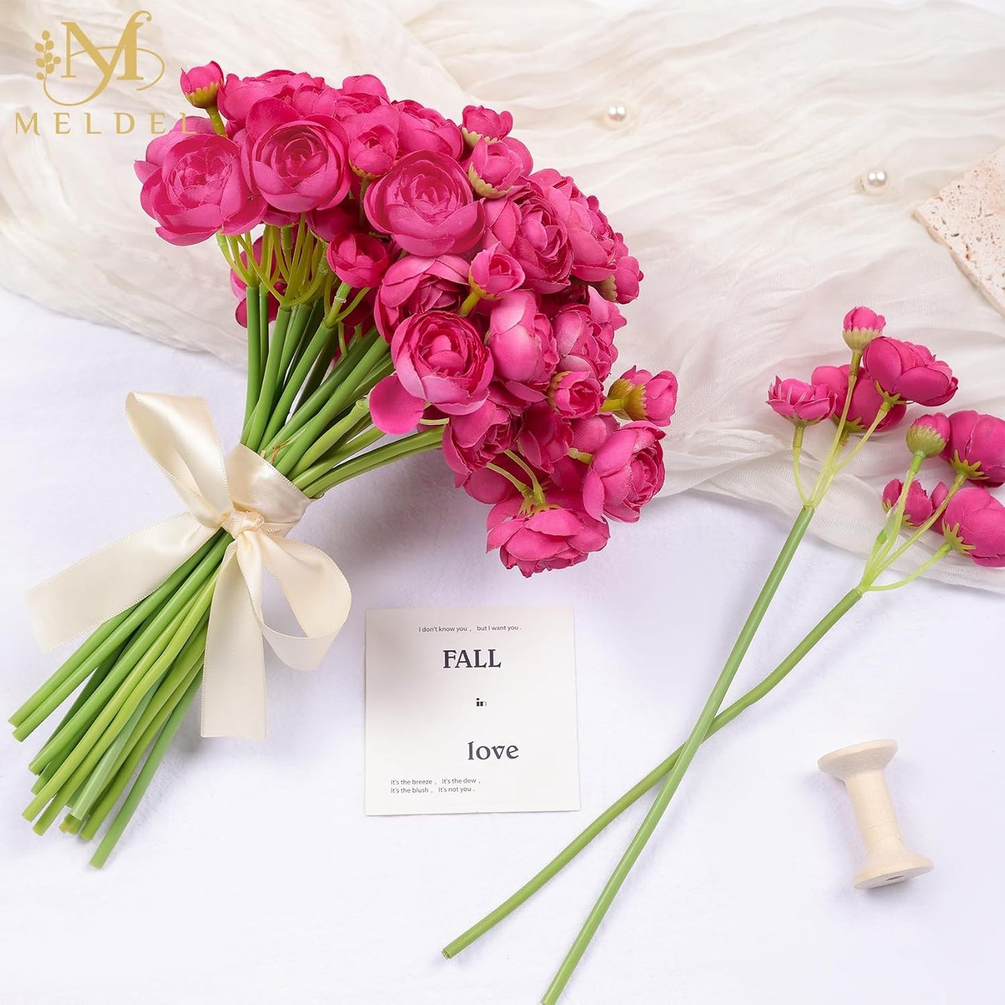 32Pcs Yellow Ranunculus Artificial Flowers for DIY Home Wedding | Fake Peonies, Real Touch Silk Faux Mini Ranunculus Filler Flowers Bulk for Vase Centerpieces, Bridal Shower Decor