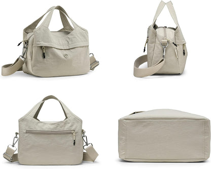 Nylon Top-handle Clutch Purses for Women Small Tote Bag Casual Travel Pouch Lightweight Crossbody Shoulder Handbag Satchels