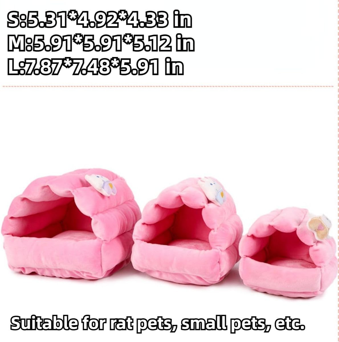 Guinea Pig Hideout Hamster Cage Accessories Small Animal House Washable Warm Bed for Dwarf Rabbit Chinchilla,Ferret,Hedgehog,Rat,Bearded Dragon,Sugar Glider (Yellow,Large)