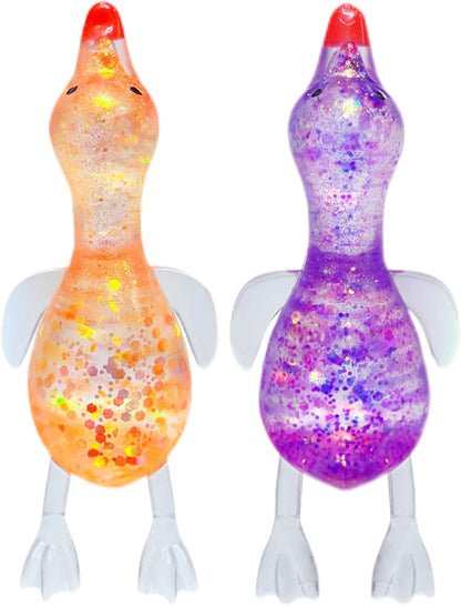 2 Pack Duck Sugar Stress Ball Squishy Vase Fillers for Adults, Kawaii Squishy Stress Balls, Duck Sugar Ball Vase Fillers, Home Decoration, Party Favors, Easter Basket Stuffers (Yellow & Purple)