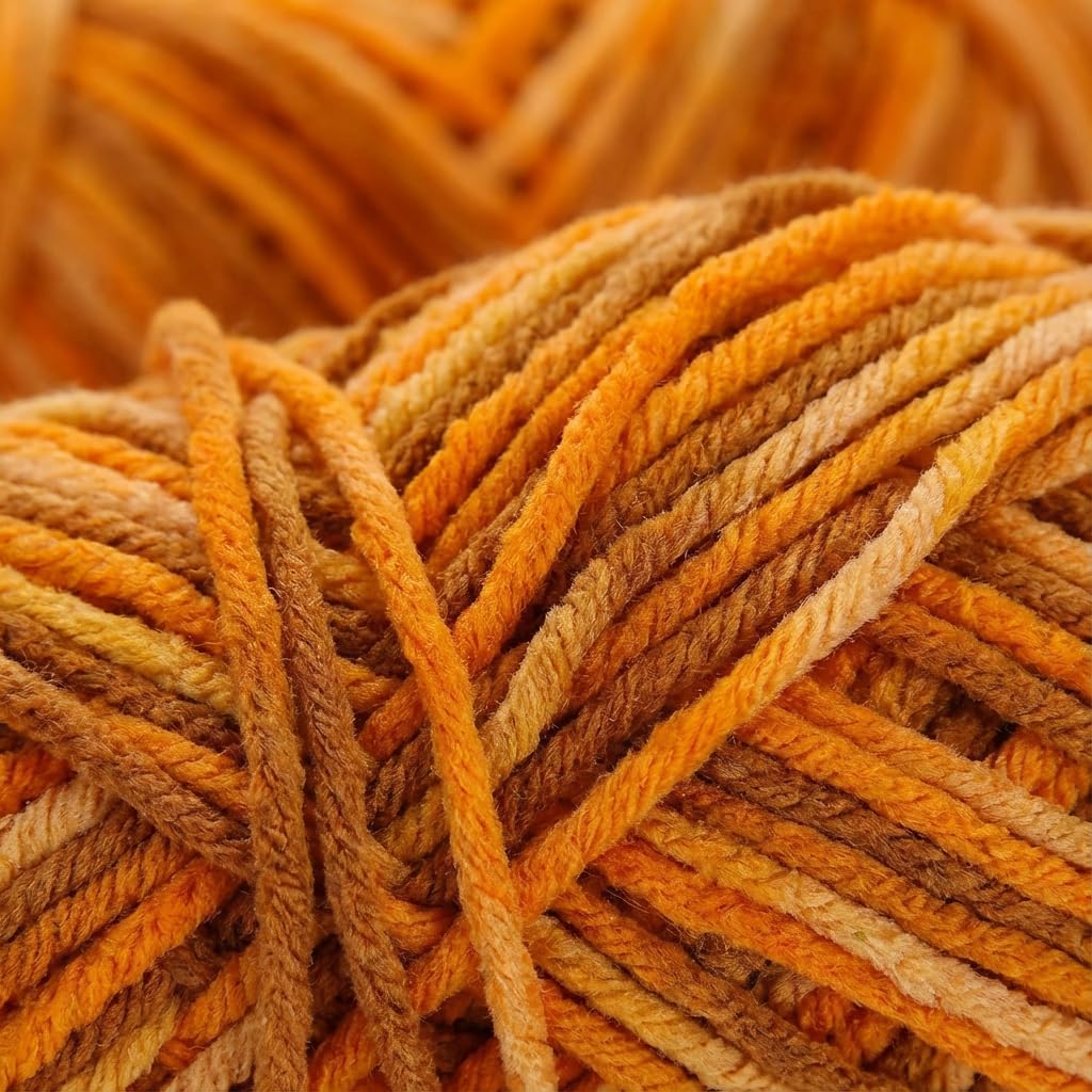 3PACK 5-Ply Variegated Yarn for Crocheting, Yarn Soft Each 3pcs/300g/630 Yards Soft Cozy, Multi-Color Gradient for Knitting Sweaters, Scarves, Shawls, Hats (Orange Yellow)