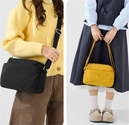 Small Casual Solid Nylon Shoulder bags for Women Fahshion Zipper Crossbody Bag Soft Top Handle Handbag Purse