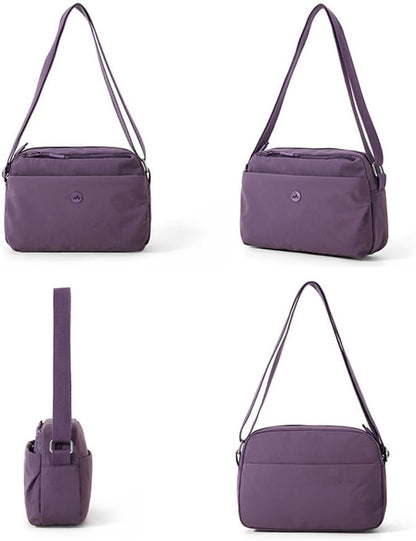 Small Casual Solid Nylon Shoulder bags for Women Fahshion Zipper Crossbody Bag Soft Top Handle Handbag Purse
