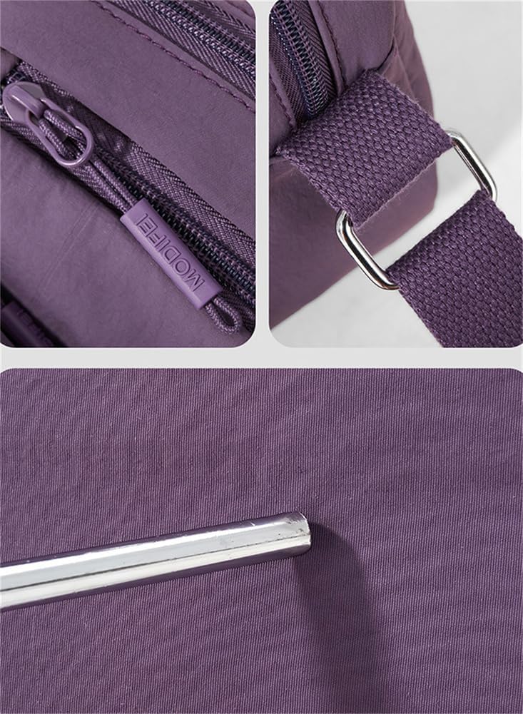 Small Casual Solid Nylon Shoulder bags for Women Fahshion Zipper Crossbody Bag Soft Top Handle Handbag Purse