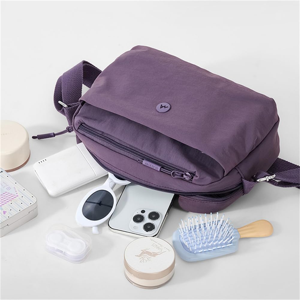 Small Casual Solid Nylon Shoulder bags for Women Fahshion Zipper Crossbody Bag Soft Top Handle Handbag Purse