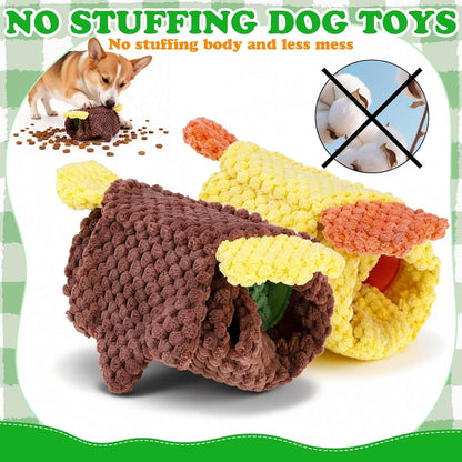 Dog Squeaky Toys, 2 Pack Stuffless Duck Dog Snuffle Toy, Squeaker Water Bottle Toy with No Stuffing Body, Soft Puzzle Interactive Training Toys for Small Medium Dogs Puppy to Keep Them Busy