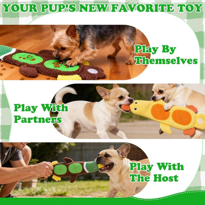 Dog Squeaky Toys, 2 Pack Stuffless Duck Dog Snuffle Toy, Squeaker Water Bottle Toy with No Stuffing Body, Soft Puzzle Interactive Training Toys for Small Medium Dogs Puppy to Keep Them Busy