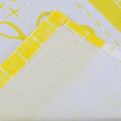 Live Love Laugh 3 Piece Printed Kitchen Window Curtain Valance and Tier Panels Set (Yellow, 36" Tiers Set)