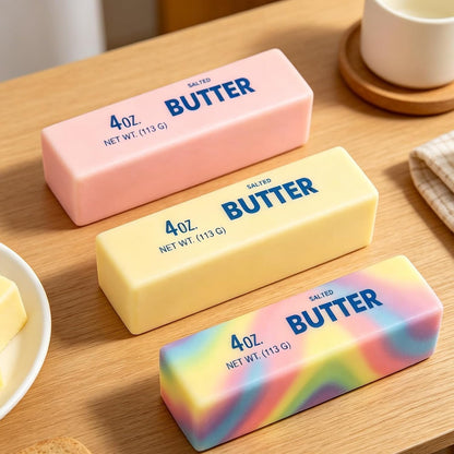 Realistic Soft Butter Stick Fidget Toy,Slow Rebound Cute Butter Squeeze Stress Balls, Slow Rising Portable Squishy for Adults Anxiety & Stress Relief, Sensory Gifts for Office, Home (Yellow)