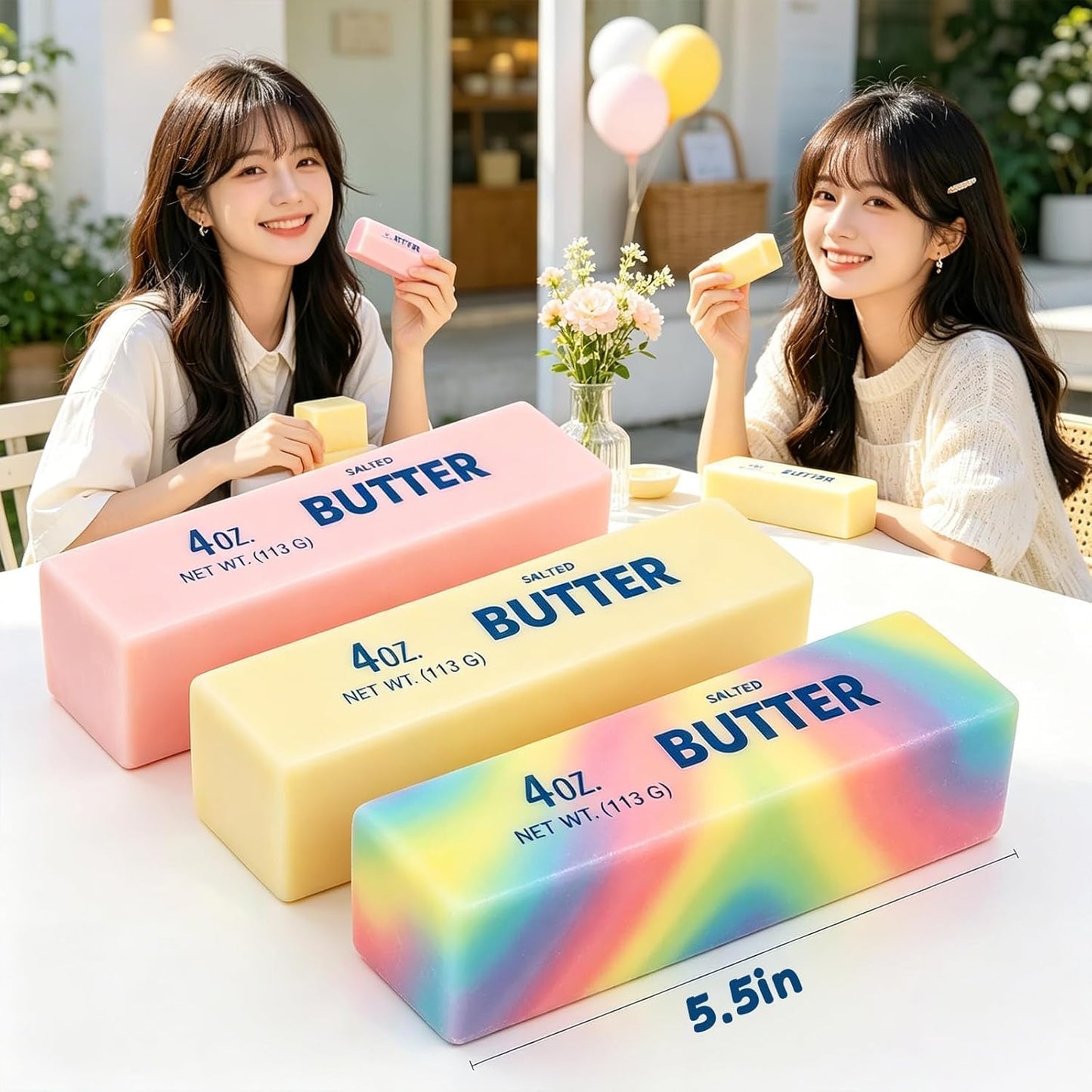 Realistic Soft Butter Stick Fidget Toy,Slow Rebound Cute Butter Squeeze Stress Balls, Slow Rising Portable Squishy for Adults Anxiety & Stress Relief, Sensory Gifts for Office, Home (Yellow)