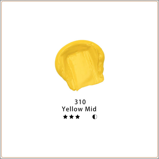 Yellow Mid Acrylic Paint 500ml / 17oz Large Bottle | Semi Glossy Finish, High Pigment Rich Color Craft Paint for Canvas, Rocks, Wood, Fabric, Ceramic, Non-Toxic